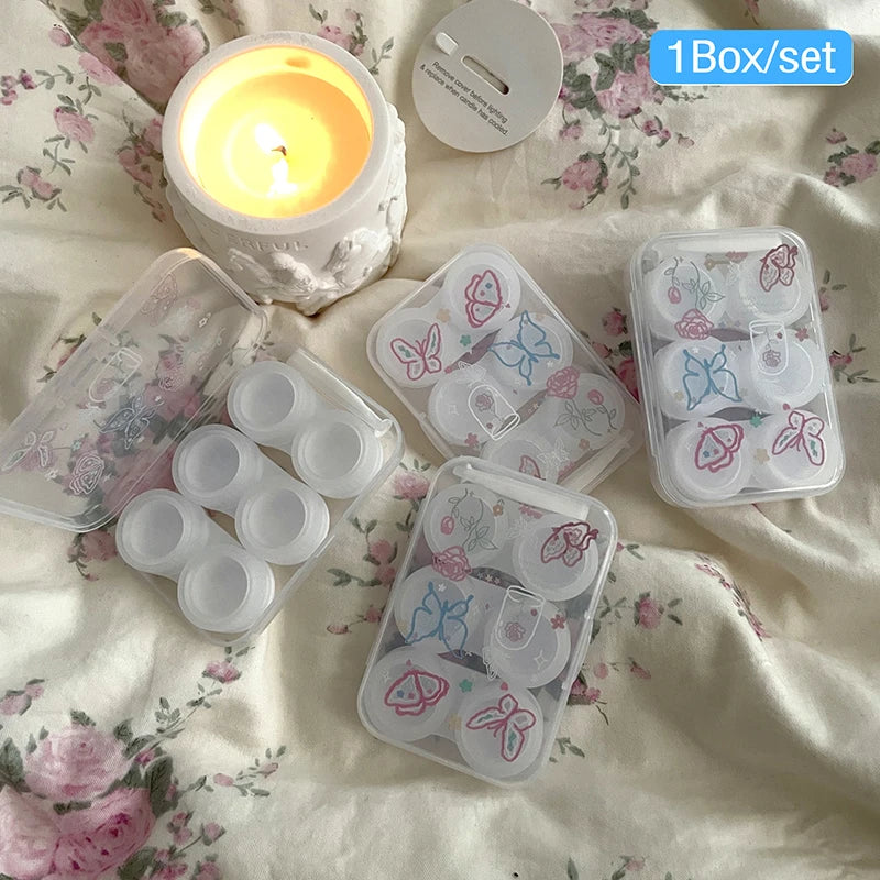 Sweet Butterfly Contact Lens Case – Portable Travel Kit Contact Lens Case Qst Transparent