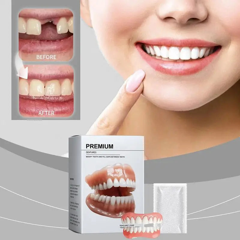 Soft Silicone Denture Liners – Upper & Lower Fake Teeth Fit Denture Liner Qme