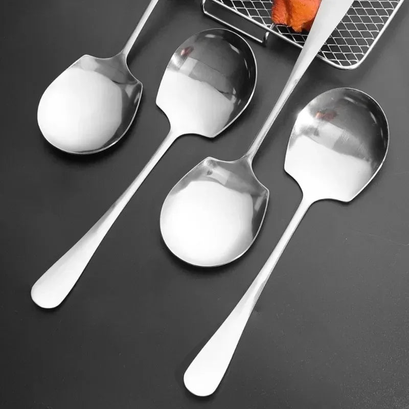 Stainless Steel Long Handle Spoons Set of 2 – Kitchen Cutlery Kitchen Spoon Set Qme