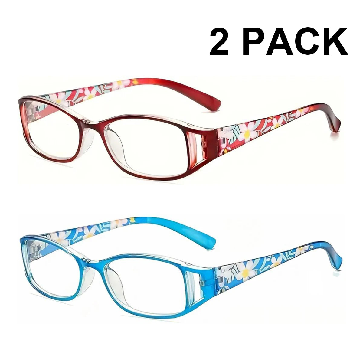 VOPHA Women's Anti-Blue Light Reading Glasses Ultralight L8 Reading Glasses Qst Red-Blue +150
