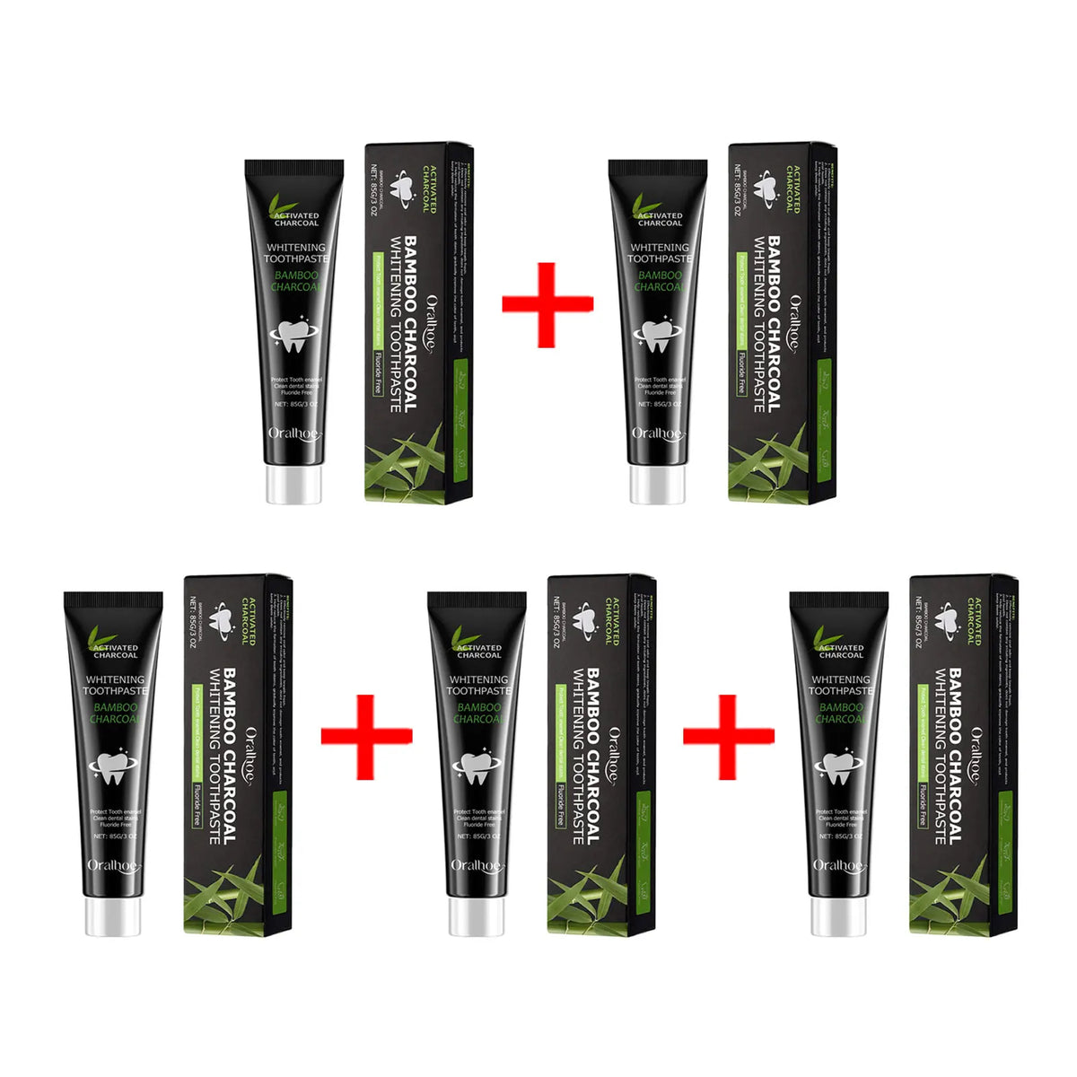 Oralhoe Bamboo Charcoal Whitening Toothpaste | Oral Care Whitening Toothpaste Qst 425g boxed