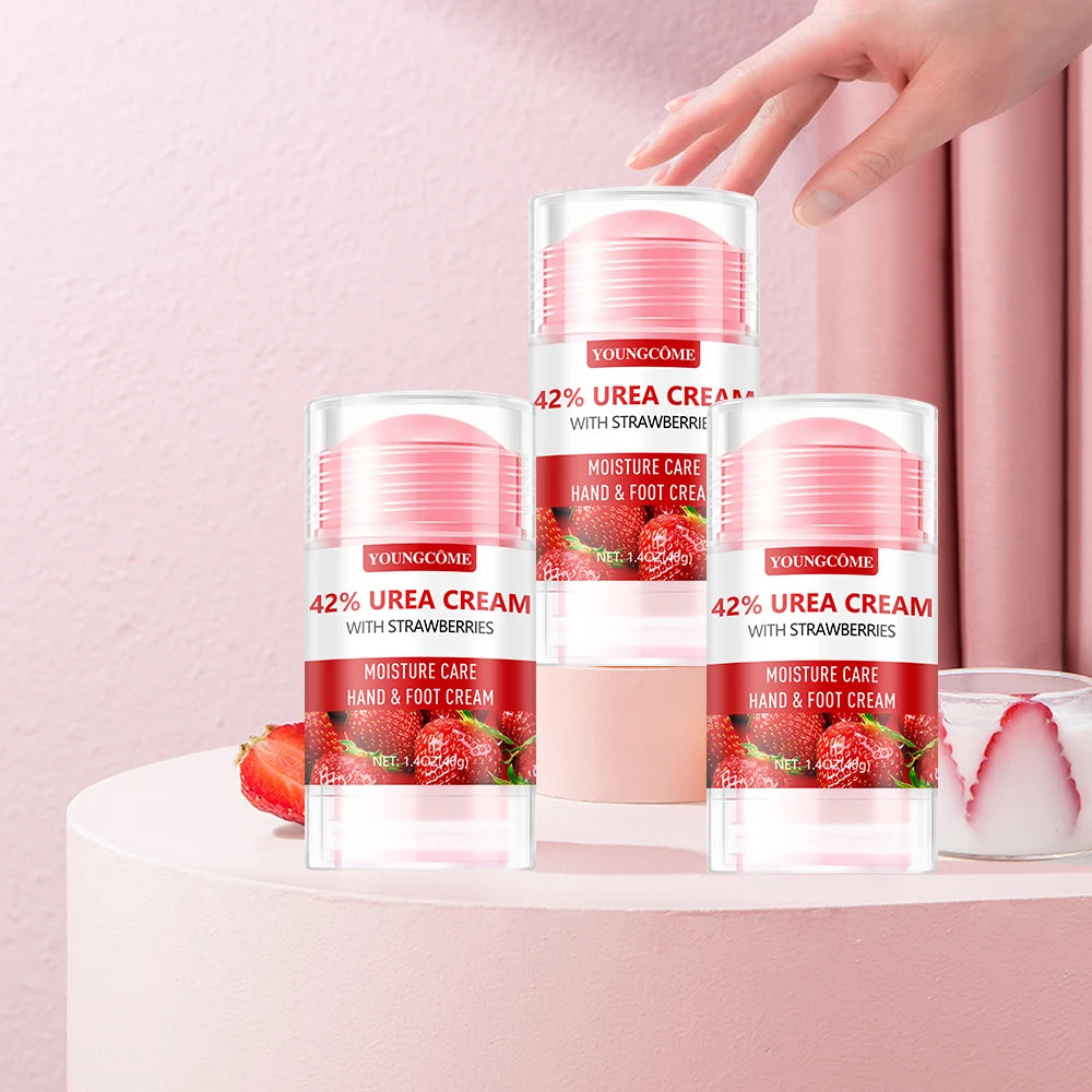 Urea Strawberry Hand & Foot Cream – Hydrating & Exfoliating Hand & Foot Cream Qst 3pcs