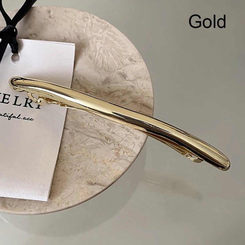 11cm Vintage Golden Metal Barrette Spring Hair Clip Hairpin Hair Clip Barrette Qst Gold