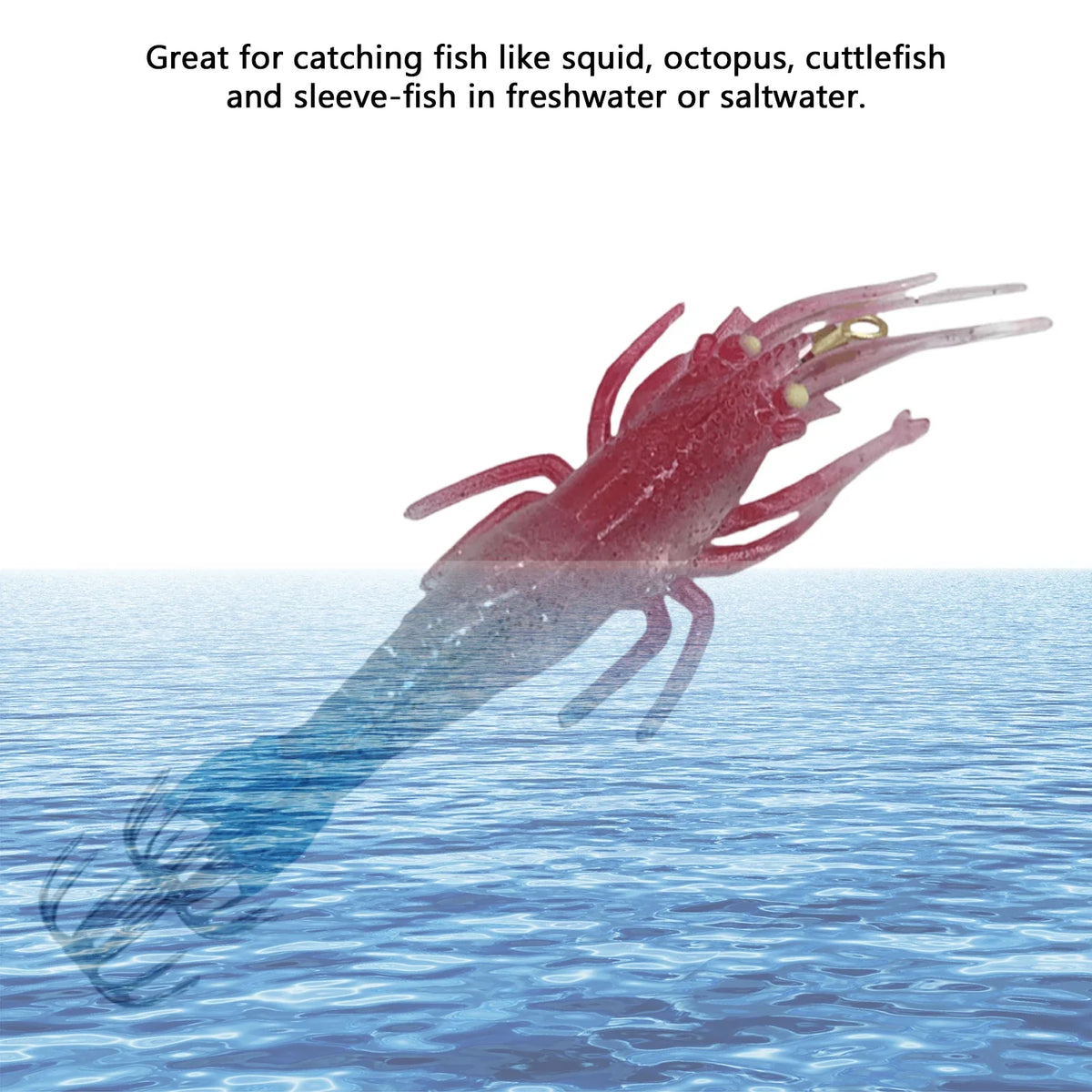 Luminous Squid Jig Hooks 5-Piece Night Fishing Soft Bait Set Fishing Jig Lure Set Qme
