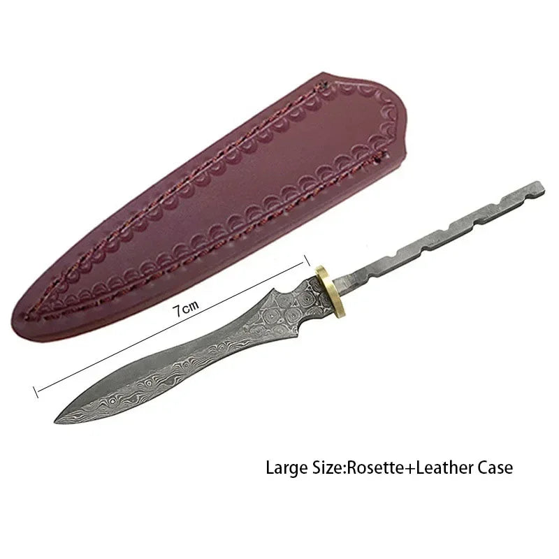 Damascus Steel Tea Knife Billet – Pu'er Tea Needle DIY Kit Tea Knife Billet Qst Large With Case