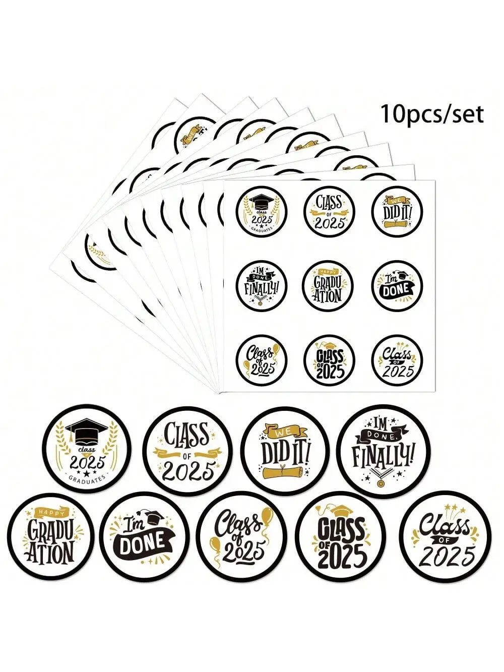 Graduation Party Sticker Labels – Candy & Food Decoration Party Sticker Labels Qme 10pcs 1600*900*700MM
