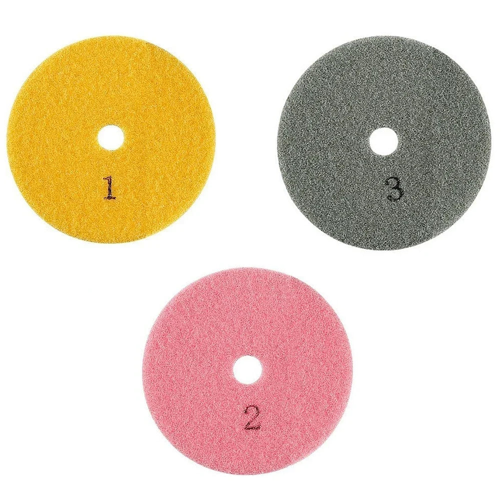 3-Step 4" Polishing Pads for Granite Marble Stone Concrete Stone Polishing Pads Qme