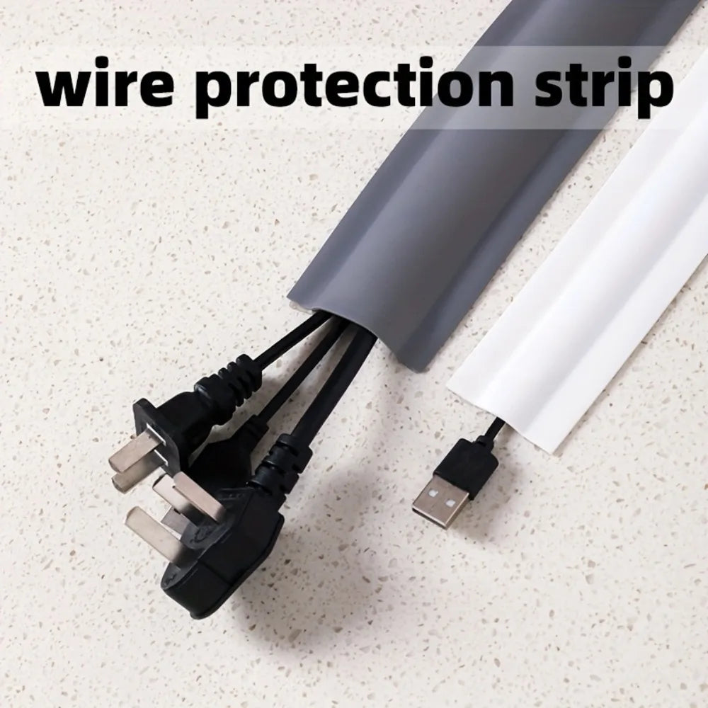 PVC Floor Cord Cover | Anti-Trip Cable Protector Wire Cover Floor Cord Cover Qme