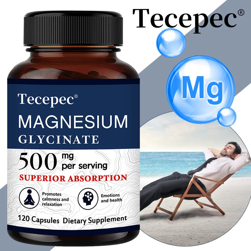500mg Magnesium Glycinate Capsules – Non-GMO Supplement Magnesium Supplement Qst