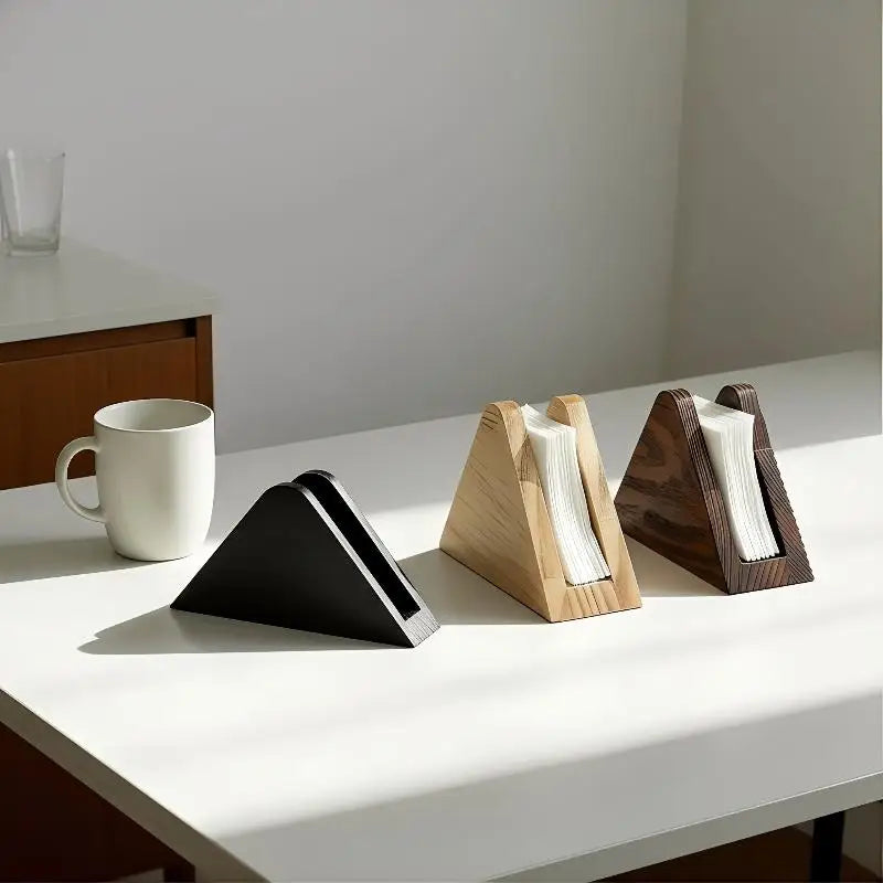 Wood Tissue Dispenser & Napkin Organizer – Non-Slip Base Tissue Dispenser Qme