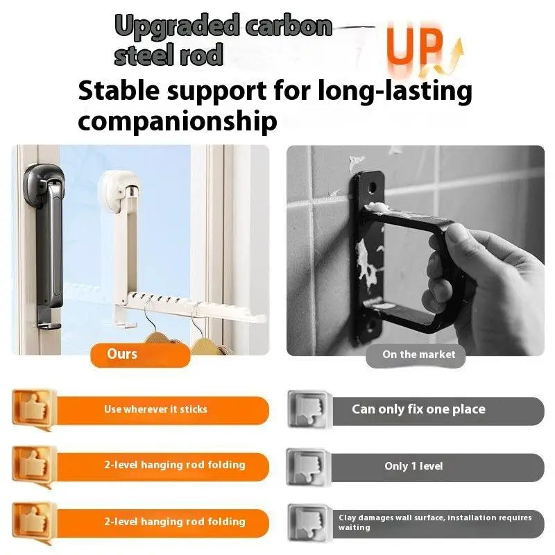 Foldable Retractable Wall-Mounted Clothes Drying Rack Clothes Drying Rack Qme
