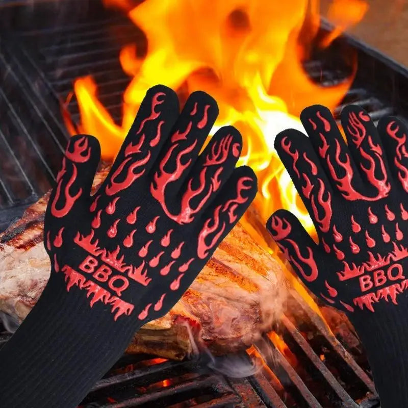 Non-Slip Silicone BBQ Oven Gloves – Heat Resistant Mitts Silicone Oven Mitts Qme