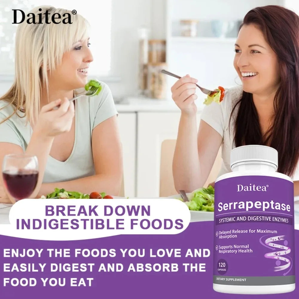Serrapeptase 45,000 SPU Enzyme Supplement – Sinus & Gut Health Enzyme Supplement Qst