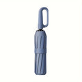 10-Bone Auto Folding Umbrella – Extra Large UV & Rain Parasol Folding Parasol Umbrella Qst Blue 10K Iron