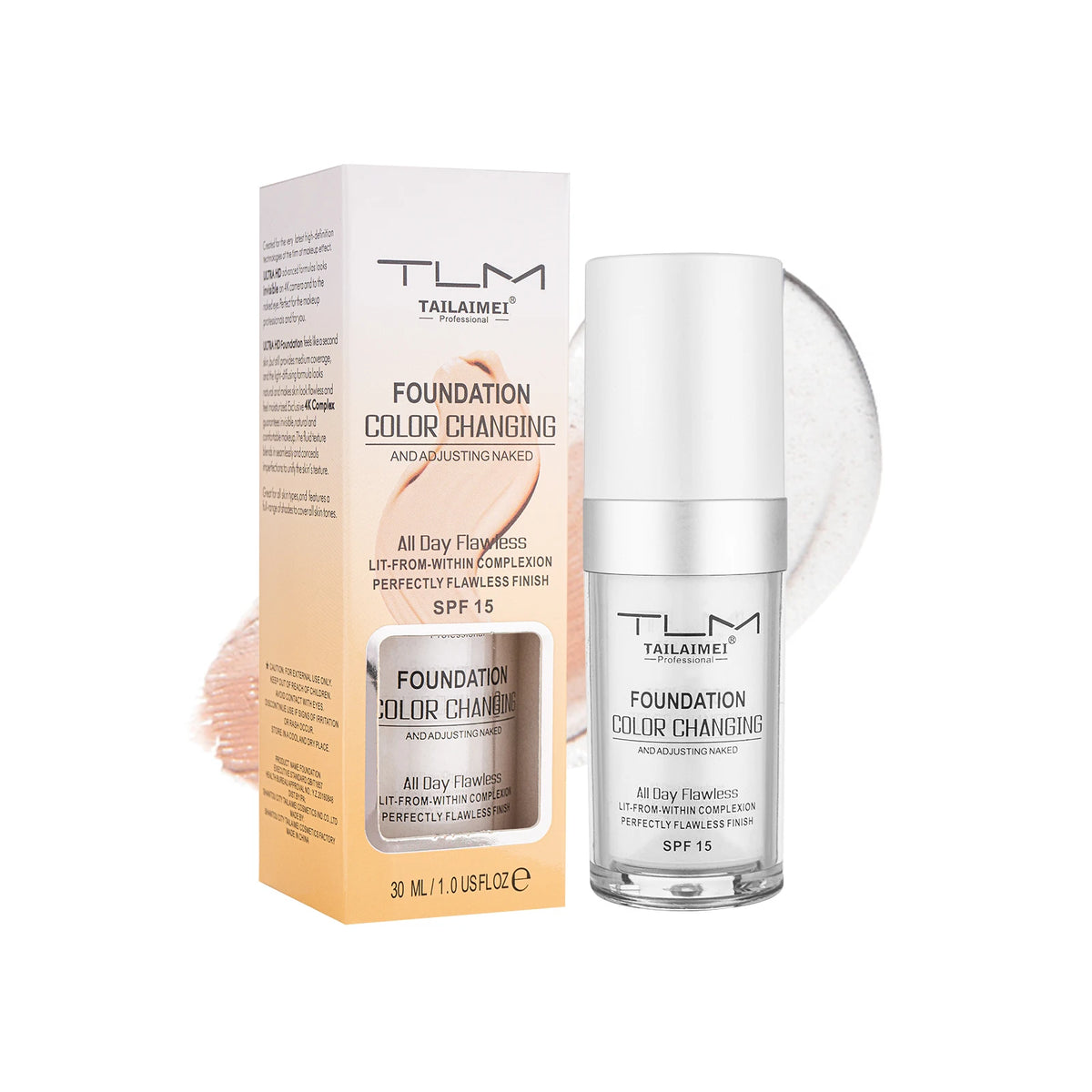 TLM Color-Changing Liquid Foundation & Concealer 30ml Liquid Foundation Qst WHITE