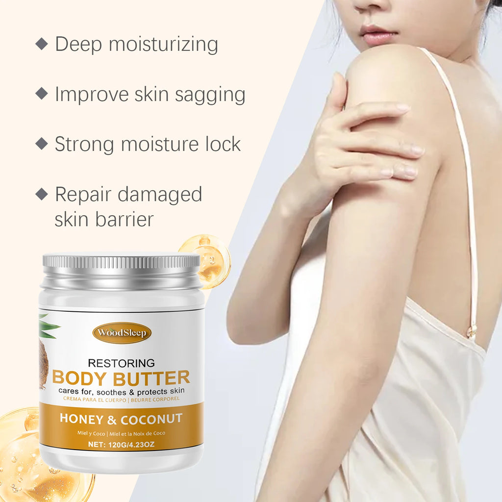 Woodsleep Coconut Body Butter Cream – Moisturizing & Firming 120g Body Butter Cream Qst