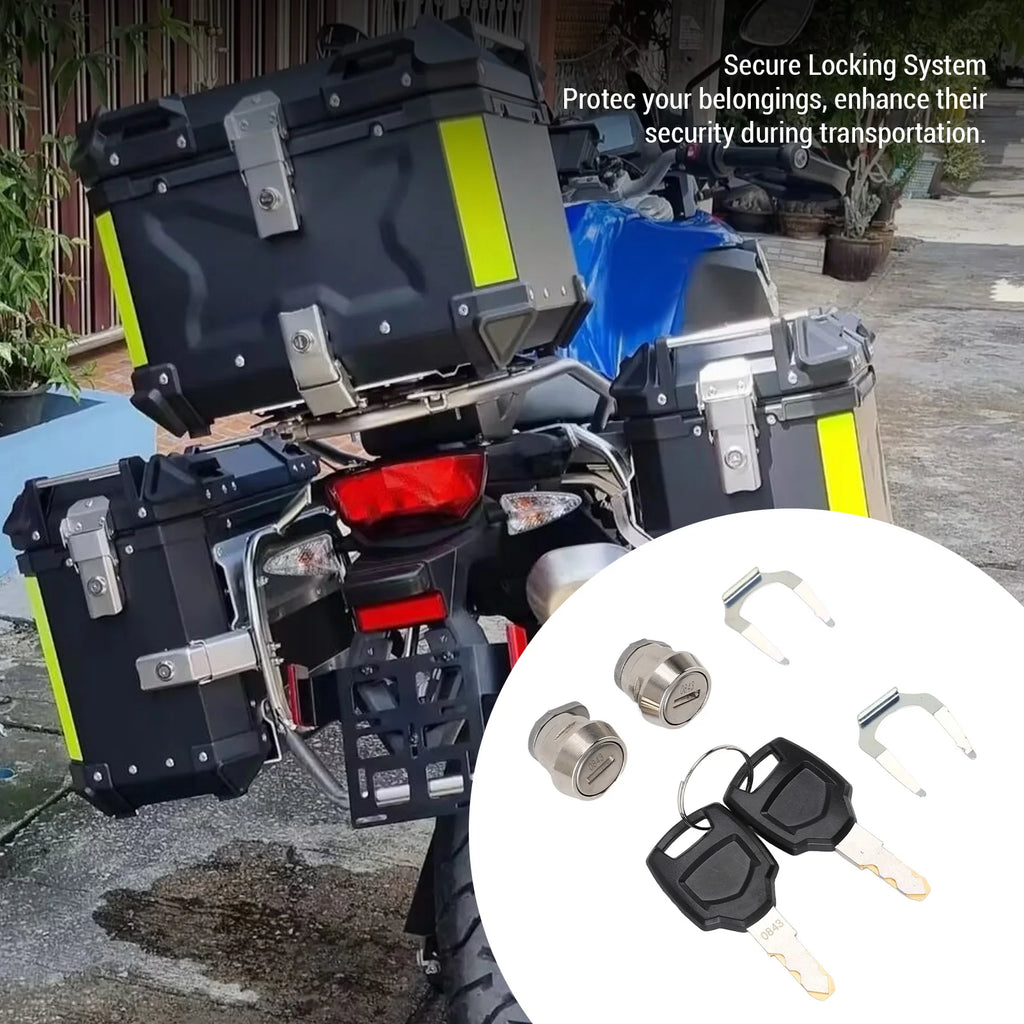 Motorcycle Top Box Lock Cylinder Core Plug & Keys – 25L–100L Motorcycle Lock Set Qst