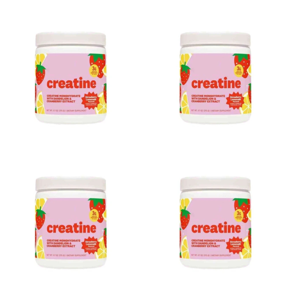 Women's Creatine Monohydrate 3000mg Powder | Strawberry Lemonade Creatine Supplement Powder Qst 38.8 oz in 4 boxes