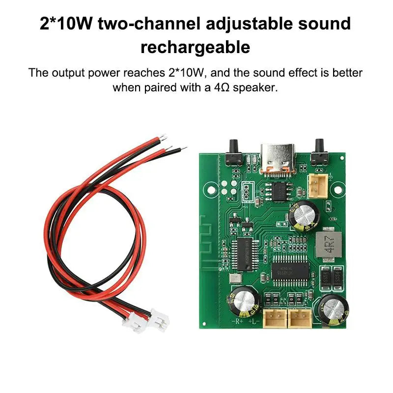 10W Dual Channel TWS Bluetooth Amplifier Board DC 5V 3.7V Bluetooth Amplifier Board Qme Default Title
