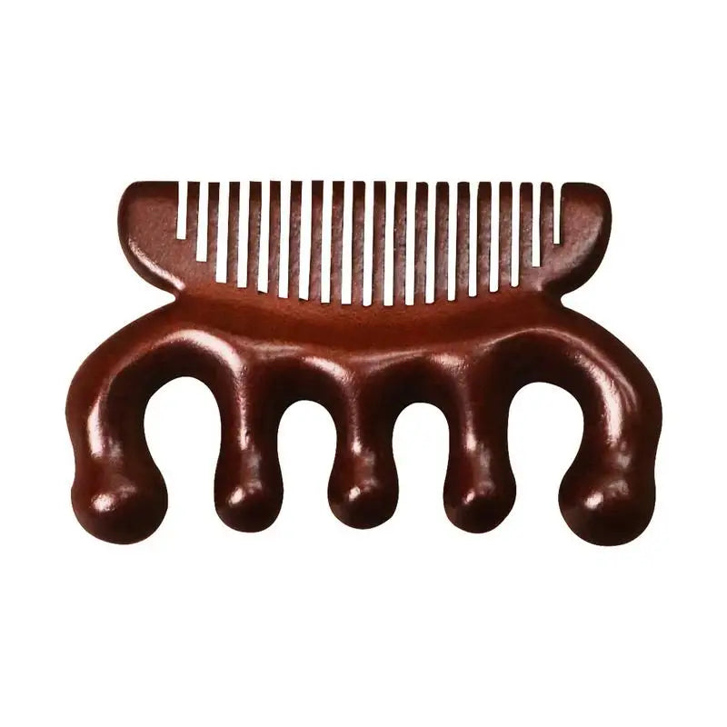 Sandalwood Head Massager Comb – 5-Tooth Scalp Scraper Scalp Massager Comb Qme
