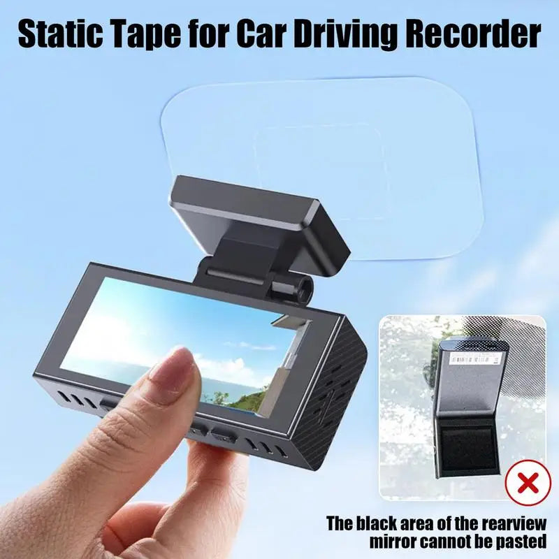 Dashcam Windshield Sticker 6-Pack | Transparent Static Cling Film Dashcam Accessory Qst