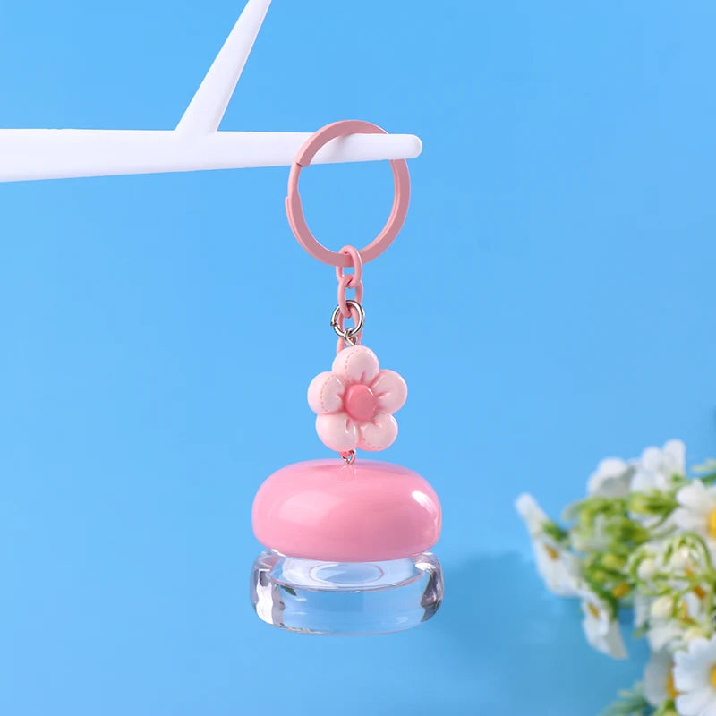 Mini Empty Lip Balm Jar 5g with Keychain – Refillable Lip Mask Lip Balm Container Qst