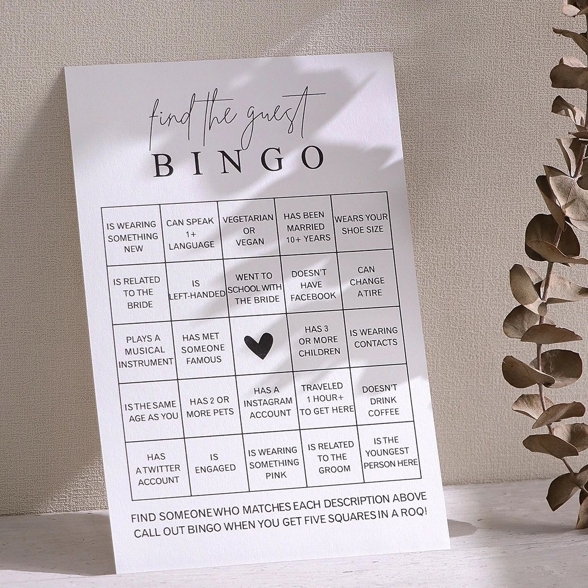 Bridal Shower Bingo Game Cards 10-Pack – Find the Guest Bridal Shower Game Qme