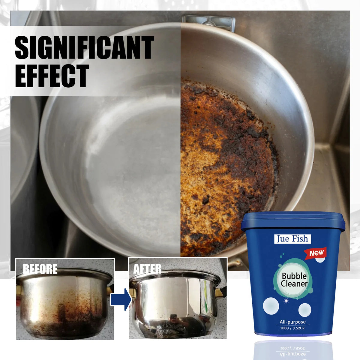 Stainless Steel Cleaning Cream – Cookware Scale & Stain Remover Kitchen Cleaning Paste Qst
