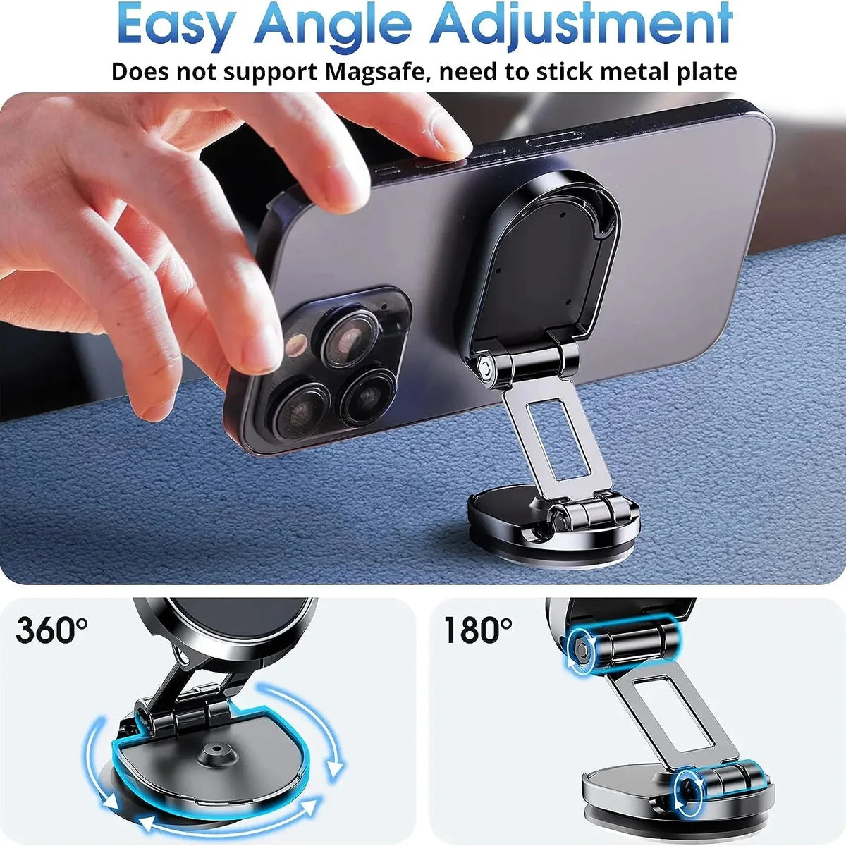 Magnetic Car Phone Holder – Aluminium Smartphone Mount Stand Car Phone Mount Qme