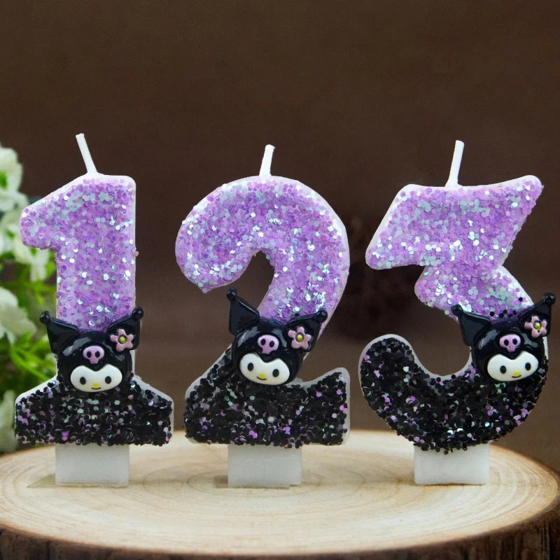 Kuromi Birthday Candles 0-9 Number Cartoon Cake Topper Birthday Cake Candles Qme