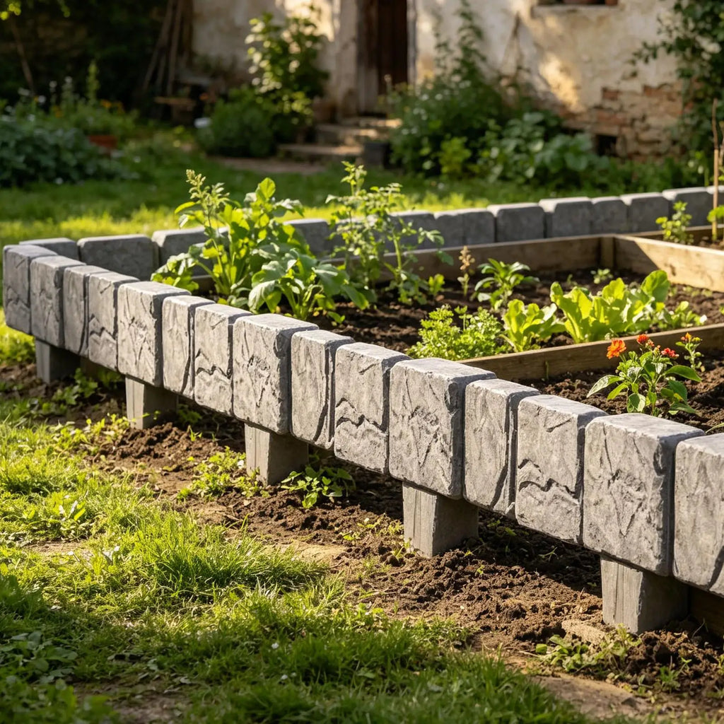 Faux Stone Garden Brick Edging – Decorative Lawn Border Garden Edging Qme