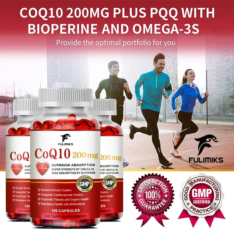 Fulimiks CoQ10 200mg Capsules – Energy & Antioxidant Support CoQ10 Supplement Qst