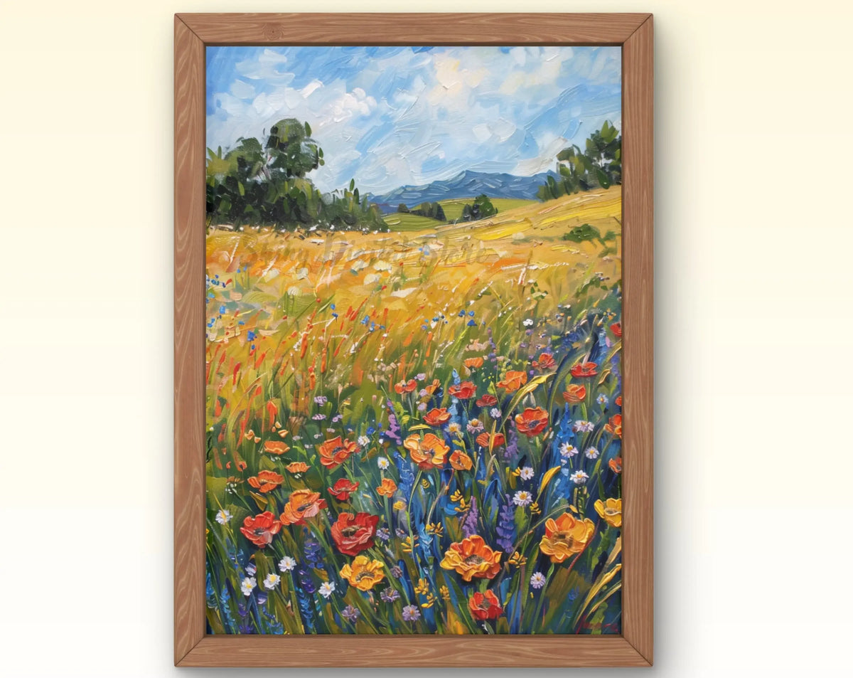 European Rural Scenery Canvas Print – Floral Wall Art Canvas Wall Art Qst 25 40x50cm Unframed