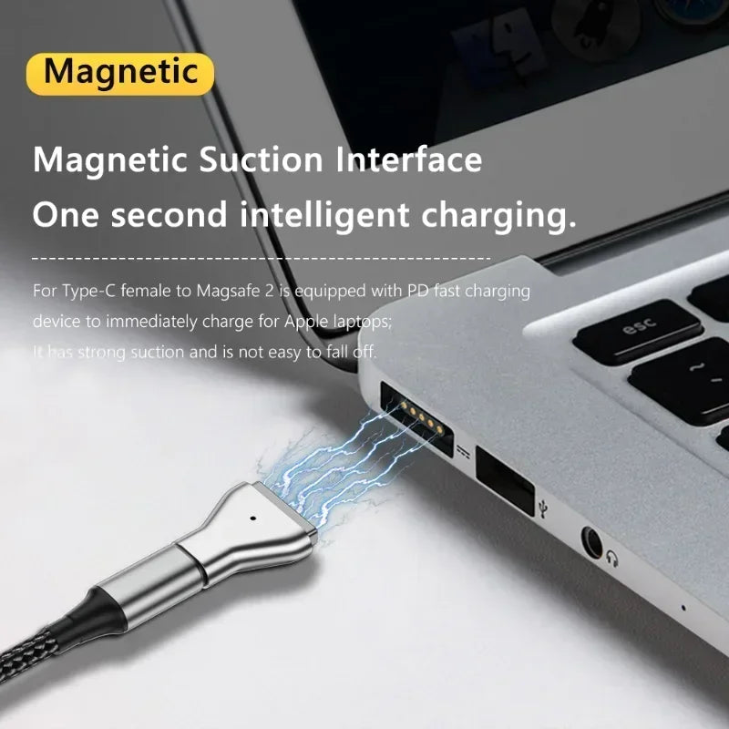 Magnetic USB-C PD Adapter Connector – Aluminum Magnet Plug USB-C Magnetic Adapter Qme
