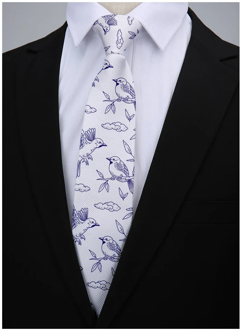 Funny Sparrow Print Wide Necktie for Men & Women | 9 Colors Novelty Necktie Qme