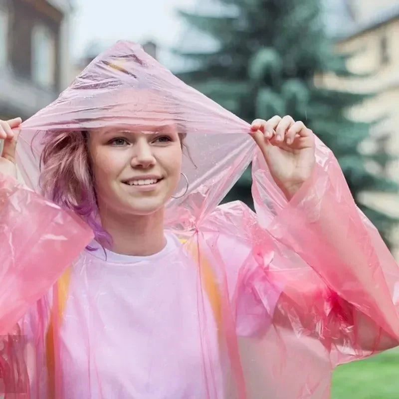 Portable Mini Disposable Rain Poncho – Compact Emergency Raincoat Emergency Rain Poncho Qme