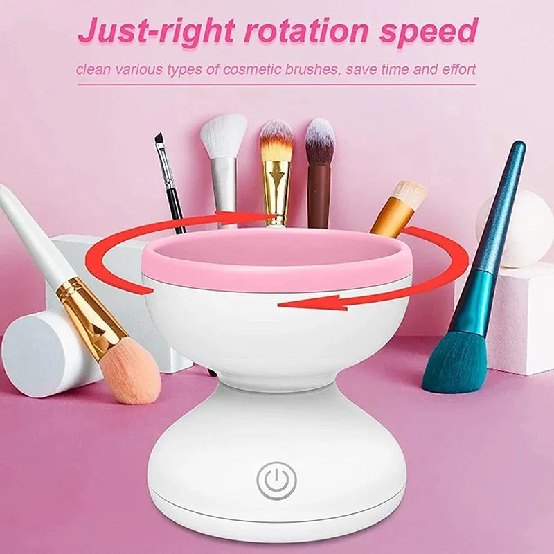 Electric Makeup Brush Cleaner Machine – Auto Spin & Dry Brush Cleaner Machine Qst