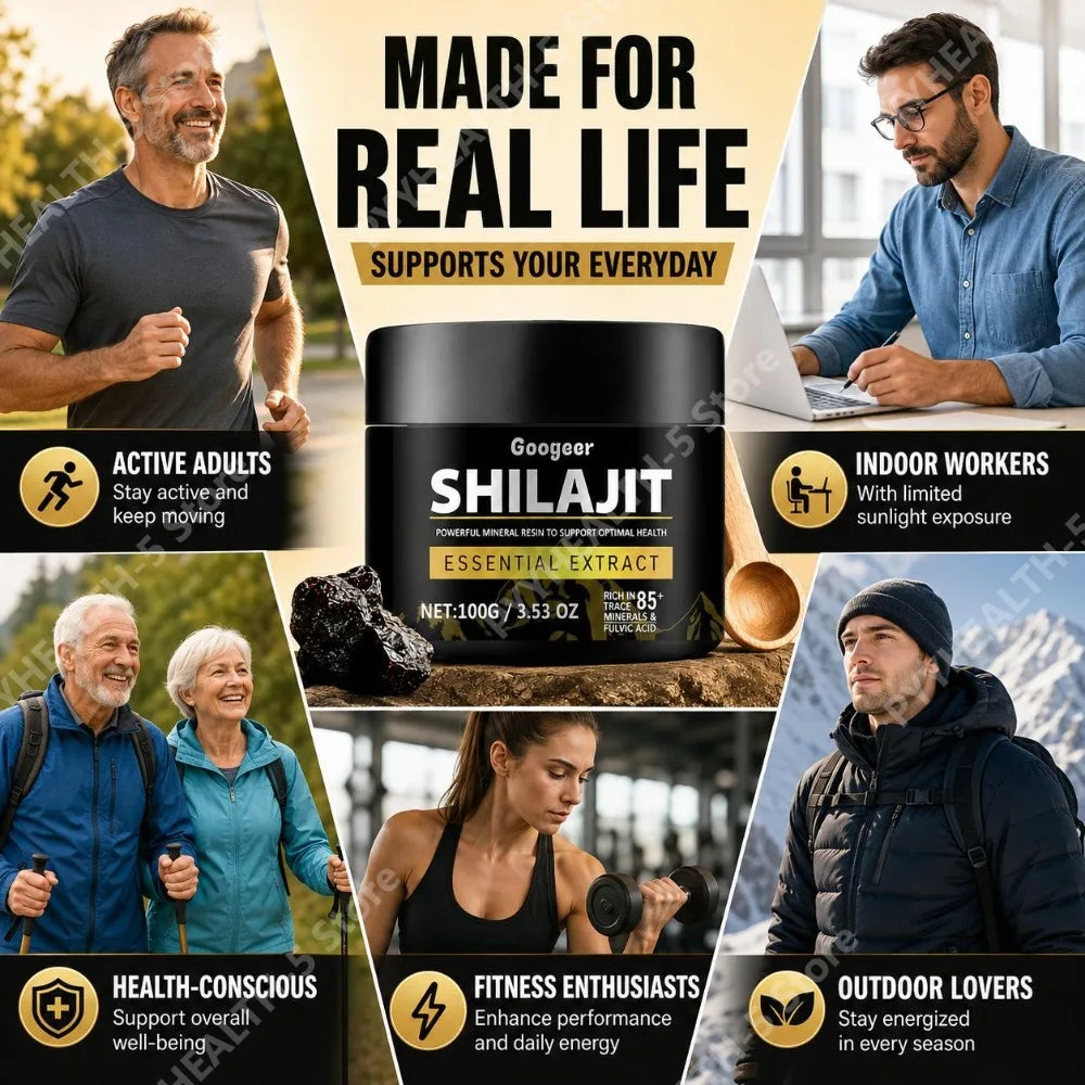 Shilajit Extract Powder – 85+ Trace Minerals & Fulvic Acid 100g Dietary Supplement Qst
