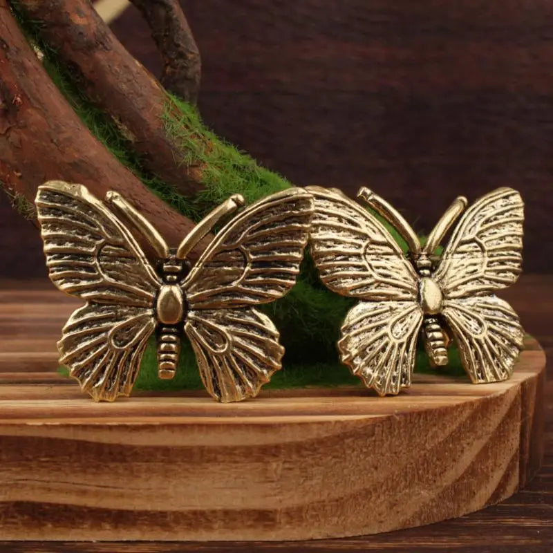 Brass Butterfly Desk Ornament | Resin Insect Statue Décor Decorative Figurine Qme