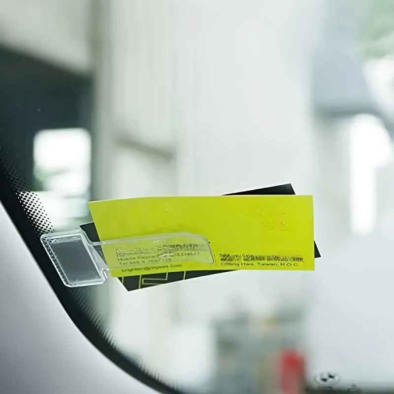 Transparent Car Window Parking Ticket Holder – Adhesive Pad Car Window Permit Holder Qme