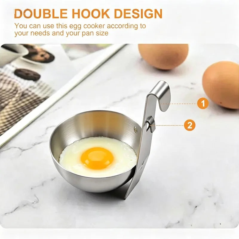 Stainless Steel Non-Stick Egg Poacher Bowl & Mold Egg Poacher Mold Qme