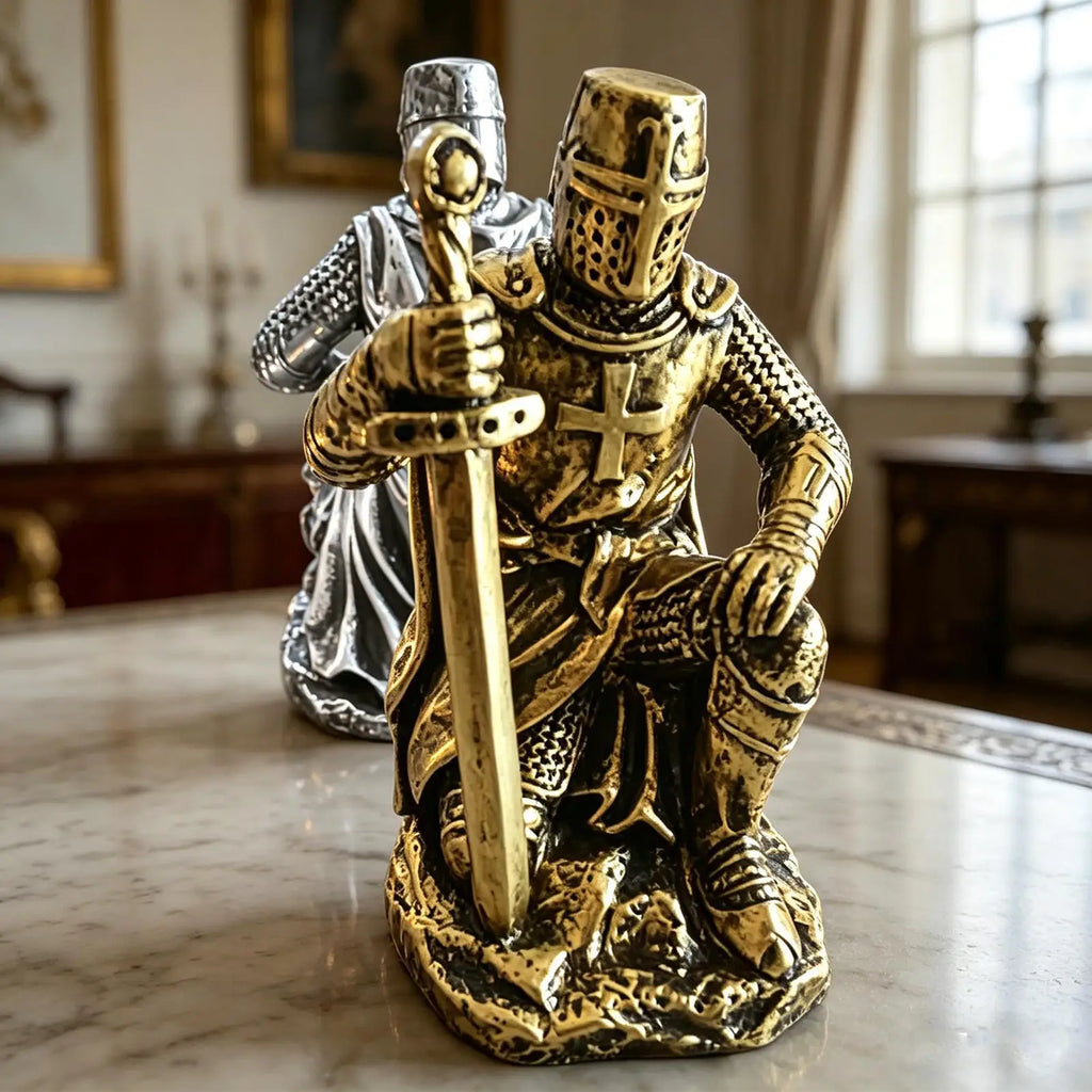 Medieval Knight Resin Desktop Miniature Sculpture Figurine Resin Figurine Qme