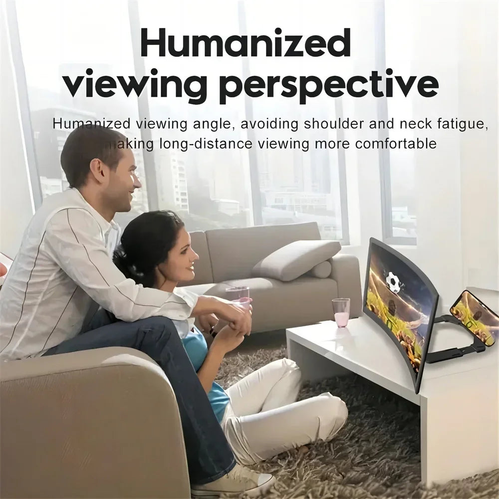 12-Inch Curved Phone Screen Magnifier – 3D HD Movie Enlarger Phone Screen Magnifier Qme