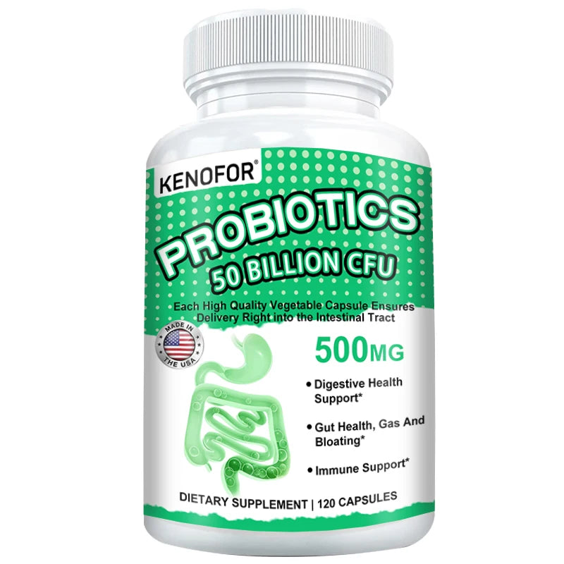 VITALXTRA Probiotic Capsules 50 Billion CFU – 20 Strains Probiotic Supplement Qst 120 count-1 bottle