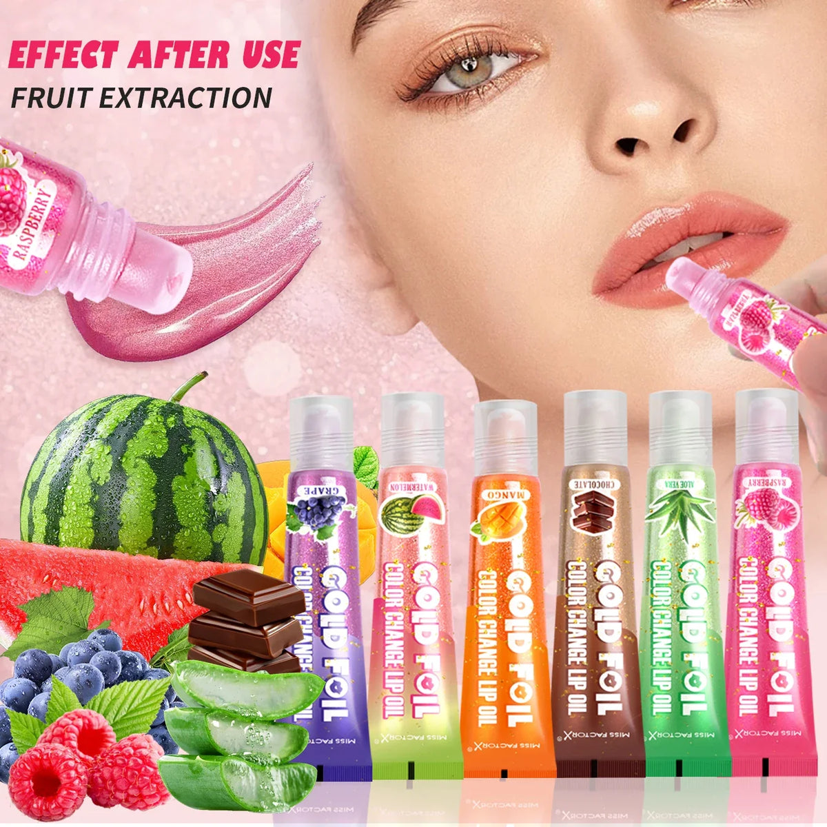 Shiny Lip Oil – Deep Moisturizing Foil Brightening Lip Color Lip Oil Gloss Qme