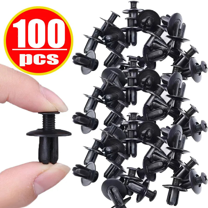 Plastic Push Pin Rivet Clips Car Door Panel Fasteners 50/100 Auto Panel Fasteners Qme 100Pcs