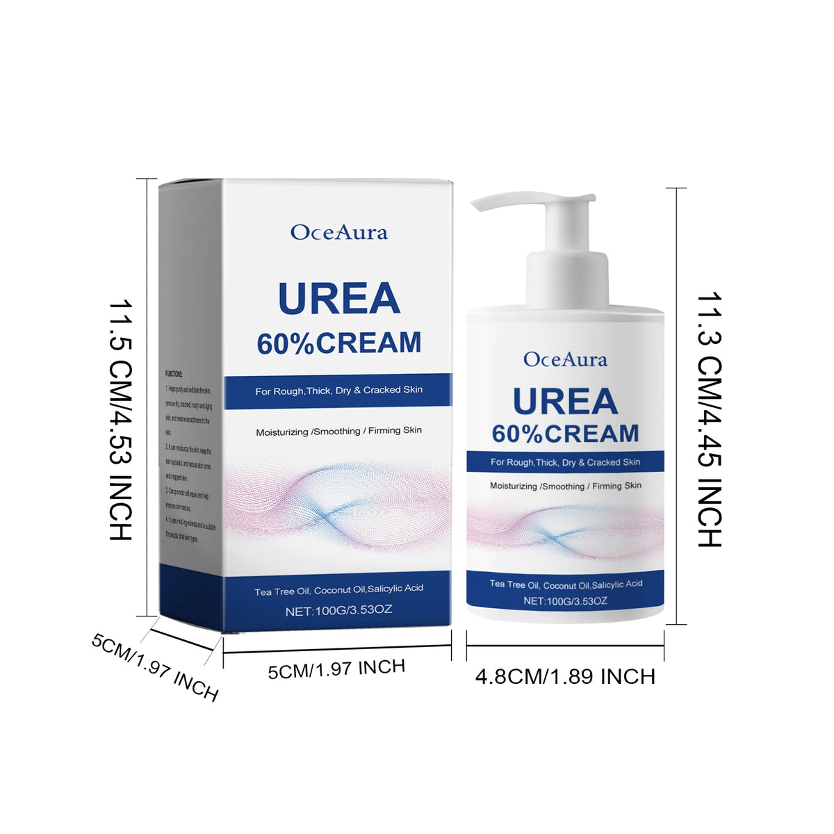 OceAura 100g Foot Care Cream – Moisturizing & Smoothing Foot Cream Qst