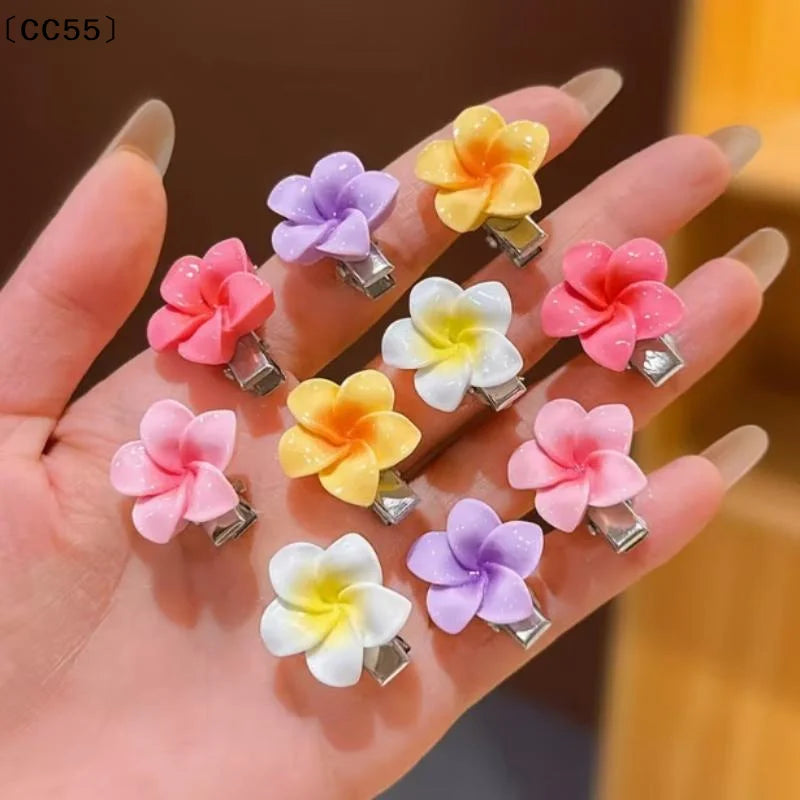 10-Piece Colorful Mini Flower Hair Clips & Hairpins Set Flower Hair Clips Qst