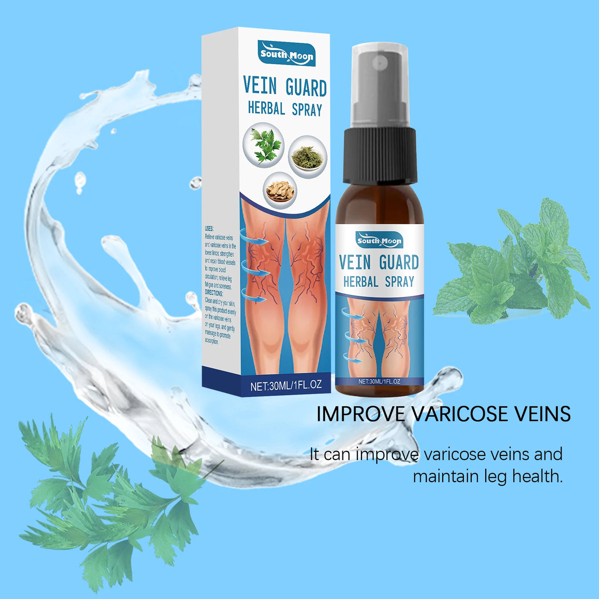 South Moon Leg Circulation Soothing Spray 30ml Leg Care Spray Qst