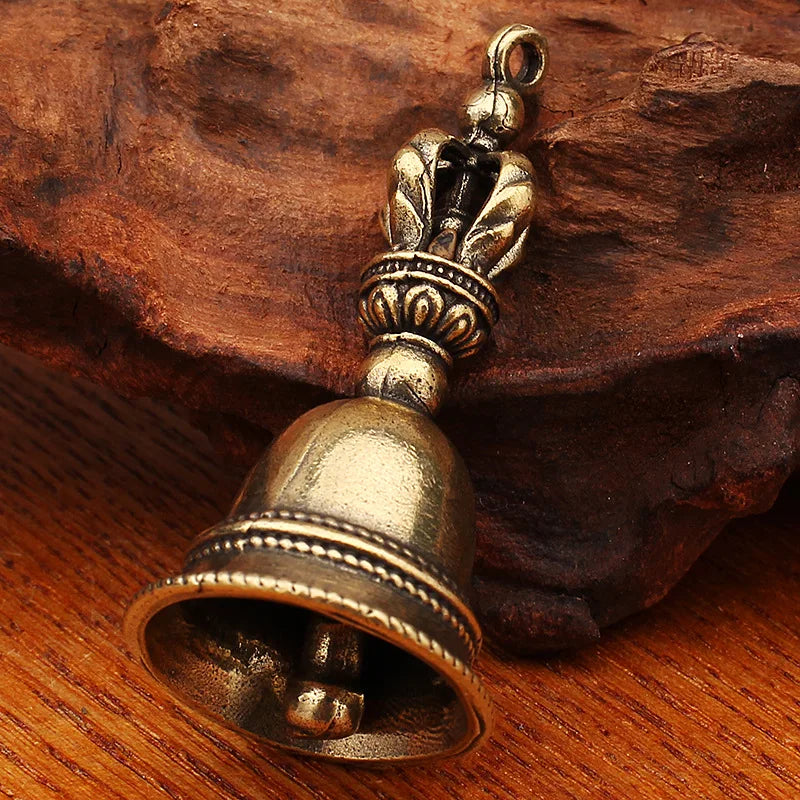 Brass Tibetan Antique Wind Bell – Handcraft Copper Pendant Decorative Bell Pendant Qme